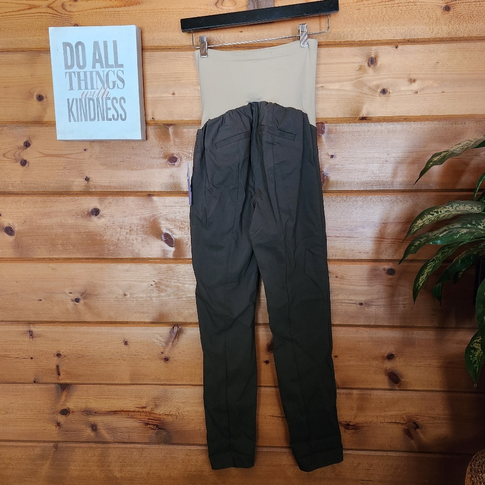 Motherhood Maternity Green Moulant Slim Straight Leg Pants Stretch Size S X 28" - Picture 6 of 9